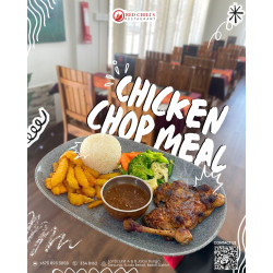 CHICKEN CHOP W. CHIP & SAUTE VEGETABLES CHICKEN CHOP W. CHIP & SAUTE VEGETABLES